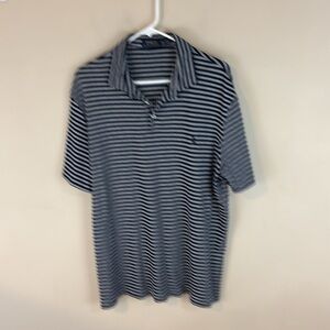 Polo Ralph Lauren  Navy Gray Striped Soft Cotton Golf Polo Shirt Size XXL